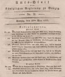 Amts-Blatt der Königlichen Regierung zu Danzig, 25. Mai 1825, Nr. 21