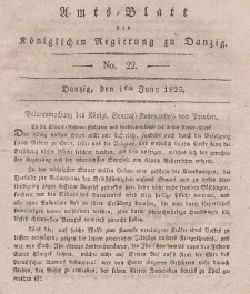 Amts-Blatt der Königlichen Regierung zu Danzig, 1. Juni 1825, Nr. 22