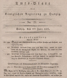 Amts-Blatt der Königlichen Regierung zu Danzig, 8. Juni 1825, Nr. 23