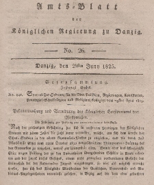 Amts-Blatt der Königlichen Regierung zu Danzig, 29. Juni 1825, Nr. 26