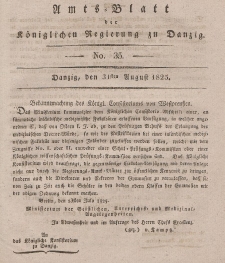 Amts-Blatt der Königlichen Regierung zu Danzig, 31. August 1825, Nr. 35