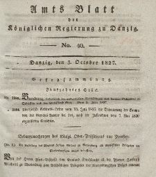 Amts-Blatt der Königlichen Regierung zu Danzig, 3. Oktober 1827, Nr. 40