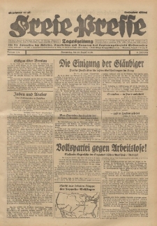 Freie Presse, Nr. 201 Donnerstag 29. August 1929 5. Jahrgang