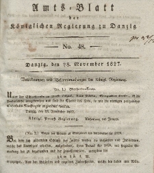 Amts-Blatt der Königlichen Regierung zu Danzig, 28. November 1827, Nr. 48