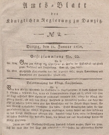 Amts-Blatt der Königlichen Regierung zu Danzig, 11. Januar 1838, Nr. 2