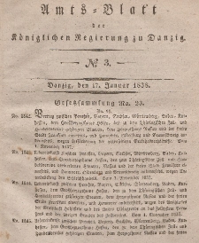 Amts-Blatt der Königlichen Regierung zu Danzig, 17. Januar 1838, Nr. 3