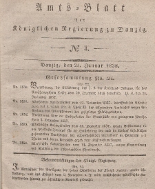Amts-Blatt der Königlichen Regierung zu Danzig, 24. Januar 1838, Nr. 4