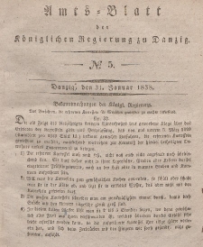Amts-Blatt der Königlichen Regierung zu Danzig, 31. Januar 1838, Nr. 5