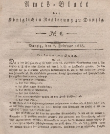 Amts-Blatt der Königlichen Regierung zu Danzig, 7. Februar 1838, Nr. 6
