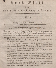 Amts-Blatt der Königlichen Regierung zu Danzig, 21. Februar 1838, Nr. 8