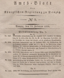 Amts-Blatt der Königlichen Regierung zu Danzig, 28. Februar 1838, Nr. 9