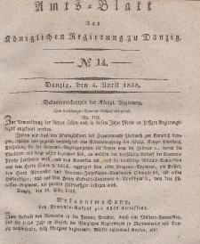 Amts-Blatt der Königlichen Regierung zu Danzig, 4. April 1838, Nr. 14