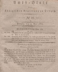 Amts-Blatt der Königlichen Regierung zu Danzig, 2. Mai 1838, Nr. 18