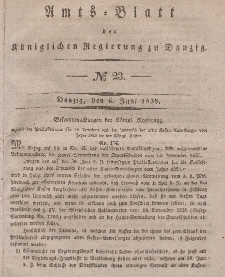 Amts-Blatt der Königlichen Regierung zu Danzig, 6. Juni 1838, Nr. 23