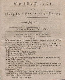 Amts-Blatt der Königlichen Regierung zu Danzig, 13. Juni 1838, Nr. 24