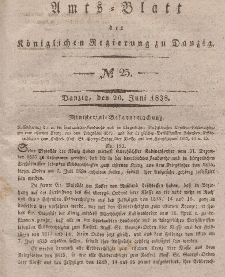 Amts-Blatt der Königlichen Regierung zu Danzig, 20. Juni 1838, Nr. 25