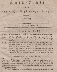 Amts-Blatt der Königlichen Regierung zu Danzig, 25. Juli 1838, Nr. 30