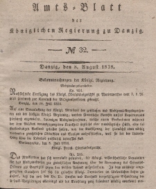 Amts-Blatt der Königlichen Regierung zu Danzig, 8. August 1838, Nr. 32