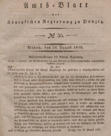 Amts-Blatt der Königlichen Regierung zu Danzig, 29. August 1838, Nr. 35