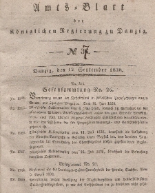 Amts-Blatt der Königlichen Regierung zu Danzig, 4. September 1838, Nr. 37
