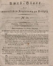 Amts-Blatt der Königlichen Regierung zu Danzig, 3. Oktober 1838, Nr. 40
