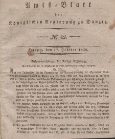 Amts-Blatt der Königlichen Regierung zu Danzig, 17. Oktober 1838, Nr. 42