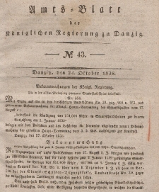 Amts-Blatt der Königlichen Regierung zu Danzig, 24. Oktober 1838, Nr. 43