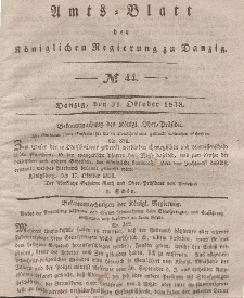 Amts-Blatt der Königlichen Regierung zu Danzig, 31. Oktober 1838, Nr. 44