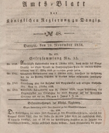 Amts-Blatt der Königlichen Regierung zu Danzig, 28. Novemver 1838, Nr. 48