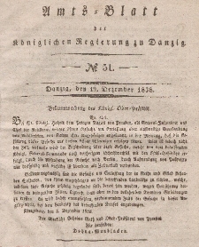Amts-Blatt der Königlichen Regierung zu Danzig, 19. Dezember 1838, Nr. 51