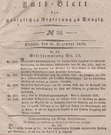 Amts-Blatt der Königlichen Regierung zu Danzig, 26. Dezember 1838, Nr. 52