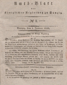 Amts-Blatt der Königlichen Regierung zu Danzig, 9. Januar 1839, Nr. 2