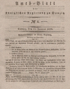 Amts-Blatt der Königlichen Regierung zu Danzig, 23. Januar 1839, Nr. 4