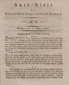 Amts-Blatt der Königlichen Regierung zu Danzig, 13. März 1839, Nr. 11