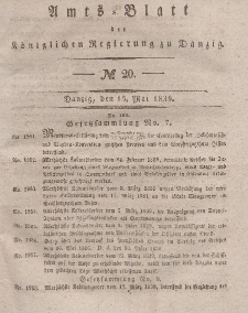 Amts-Blatt der Königlichen Regierung zu Danzig, 15. Mai 1839, Nr. 20