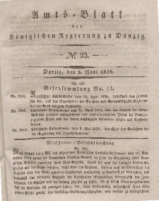 Amts-Blatt der Königlichen Regierung zu Danzig, 5. Juni 1839, Nr. 23