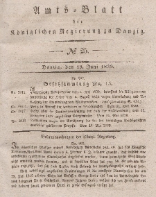 Amts-Blatt der Königlichen Regierung zu Danzig, 19. Juni 1839, Nr. 25