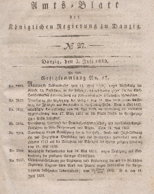 Amts-Blatt der Königlichen Regierung zu Danzig, 3. Juli 1839, Nr. 27