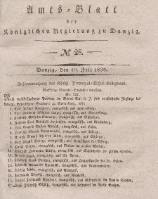 Amts-Blatt der Königlichen Regierung zu Danzig, 10. Juli 1839, Nr. 28