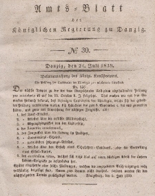 Amts-Blatt der Königlichen Regierung zu Danzig, 24. Juli 1839, Nr. 30
