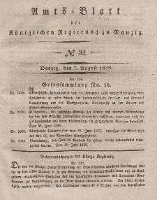 Amts-Blatt der Königlichen Regierung zu Danzig, 7. August 1839, Nr. 32