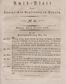 Amts-Blatt der Königlichen Regierung zu Danzig, 9. Oktober 1839, Nr. 41