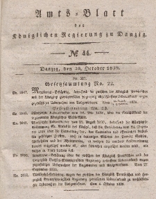 Amts-Blatt der Königlichen Regierung zu Danzig, 30. Oktober 1839, Nr. 44