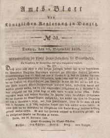 Amts-Blatt der Königlichen Regierung zu Danzig, 18. Dezember 1839, Nr. 51