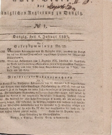 Amts-Blatt der Königlichen Regierung zu Danzig, 4. Januar 1837, Nr. 1