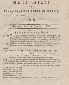 Amts-Blatt der Königlichen Regierung zu Danzig, 11. Januar 1837, Nr. 2