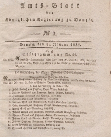 Amts-Blatt der Königlichen Regierung zu Danzig, 18. Januar 1837, Nr. 3