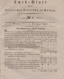 Amts-Blatt der Königlichen Regierung zu Danzig, 22. Februar 1837, Nr. 8