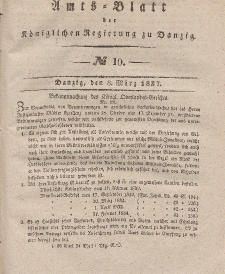 Amts-Blatt der Königlichen Regierung zu Danzig, 8. März 1837, Nr. 10