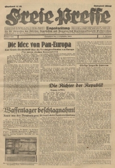 Freie Presse, Nr. 215 Sonnabend 14. September 1929 5. Jahrgang